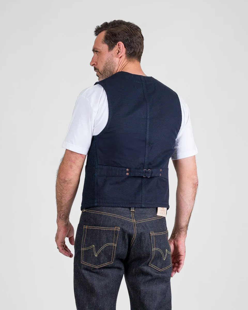 14oz Sashiko Dobby Cloth / Duck Work Vest - Indigo