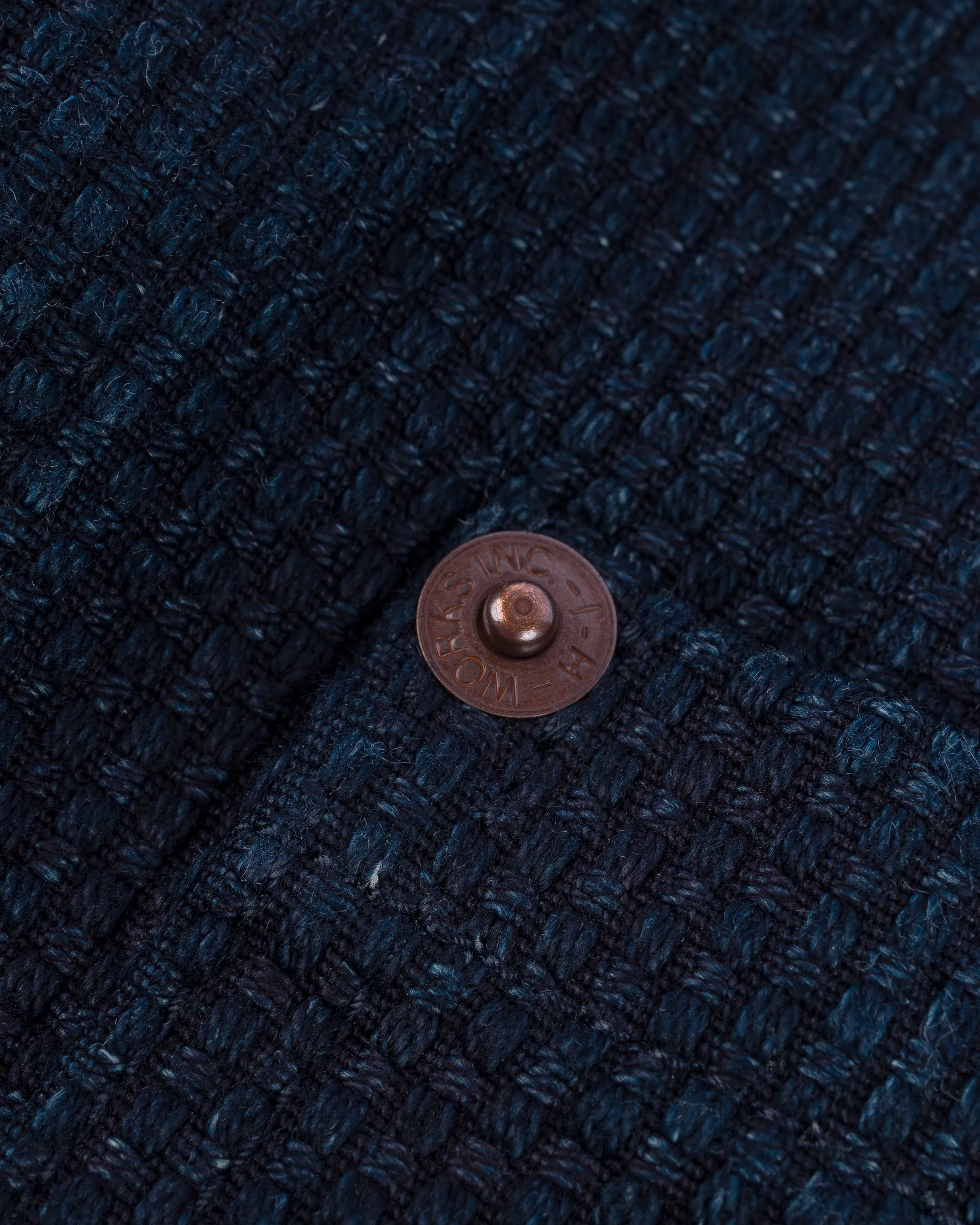 14oz Sashiko Dobby Cloth / Duck Work Vest - Indigo