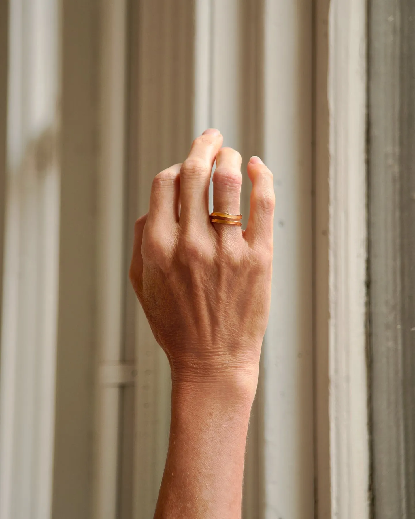 1.5 Spiral Hammered Gold Filled Ring