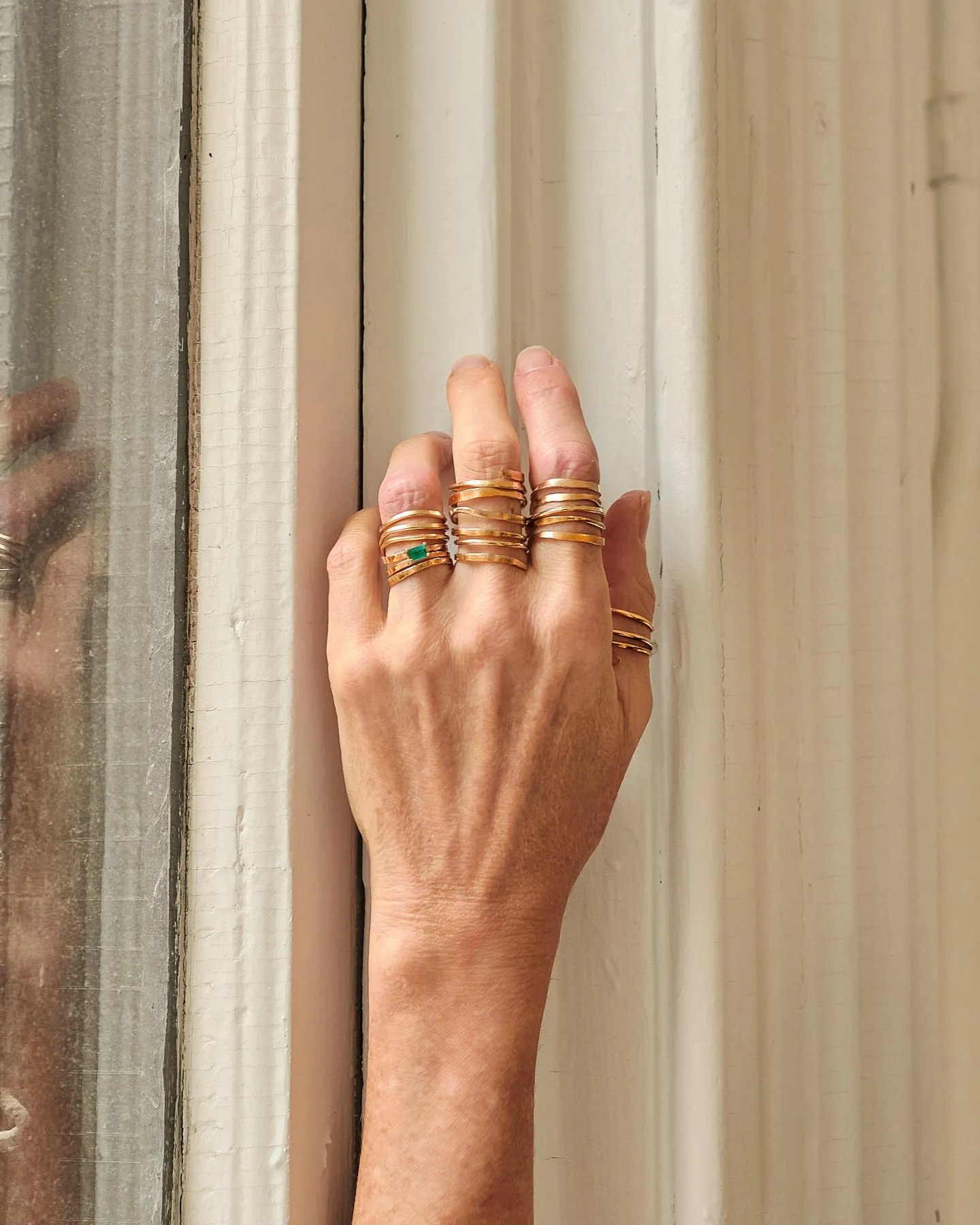 1.5 Spiral Hammered Gold Filled Ring