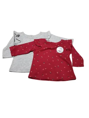 2pk Long Sleeves, WITH TAGS, size 0-3m