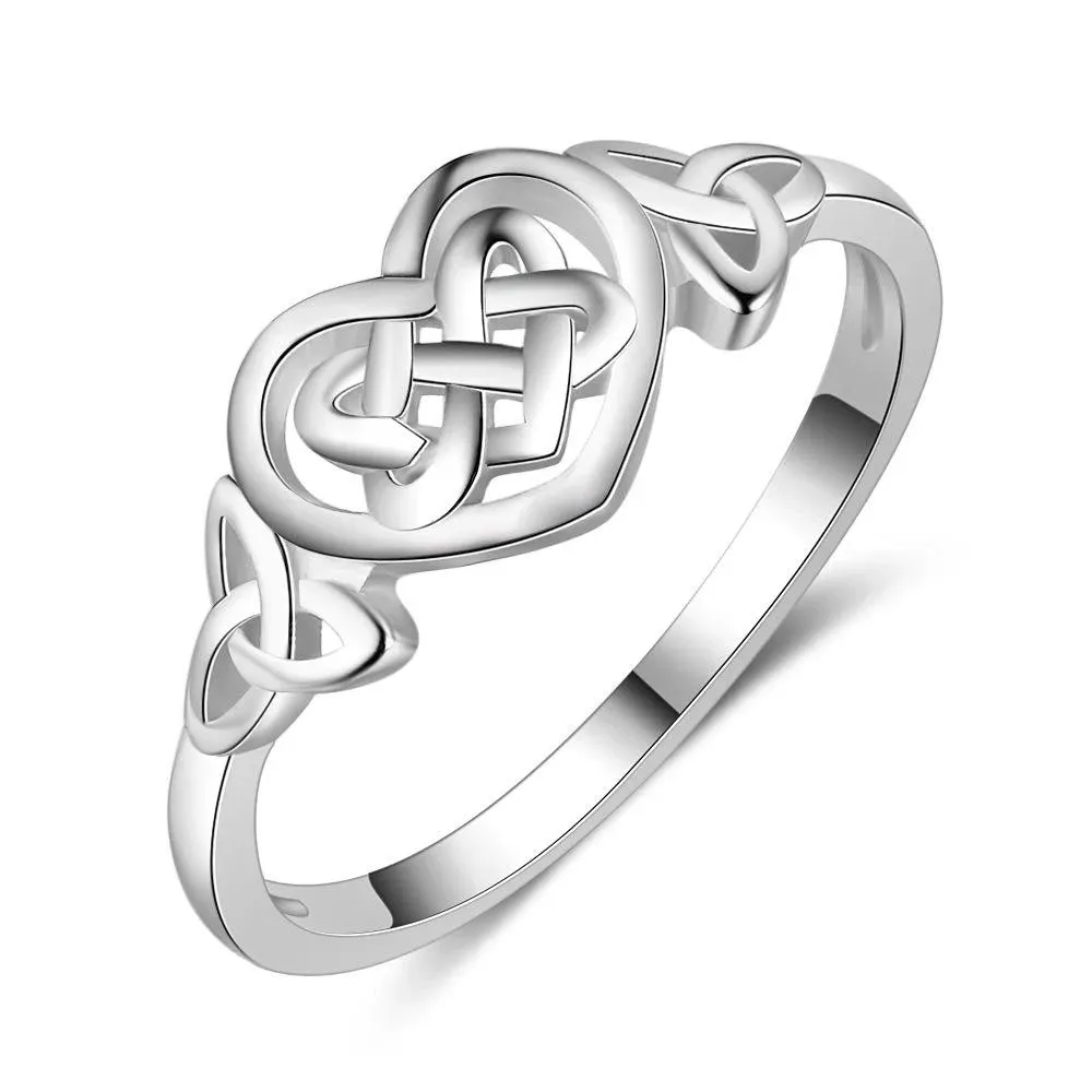 925 Sterling Silver Heart Engagement Ring, Trendy Fashion Jewelry Gift for Women