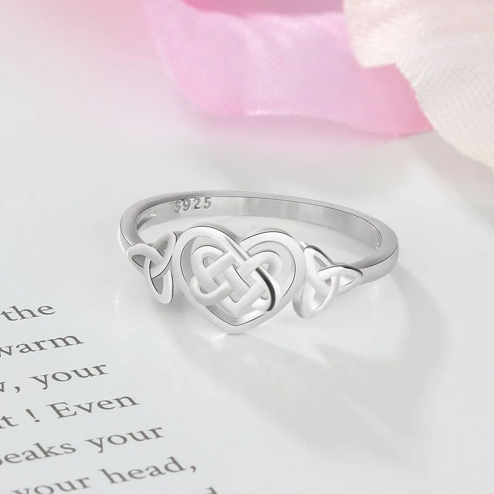 925 Sterling Silver Heart Engagement Ring, Trendy Fashion Jewelry Gift for Women