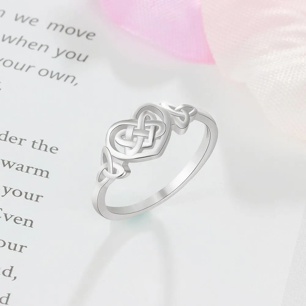 925 Sterling Silver Heart Engagement Ring, Trendy Fashion Jewelry Gift for Women