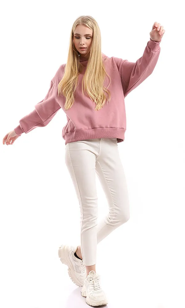 95973 Basic Plain Dusty Rose Slip On Hoodie