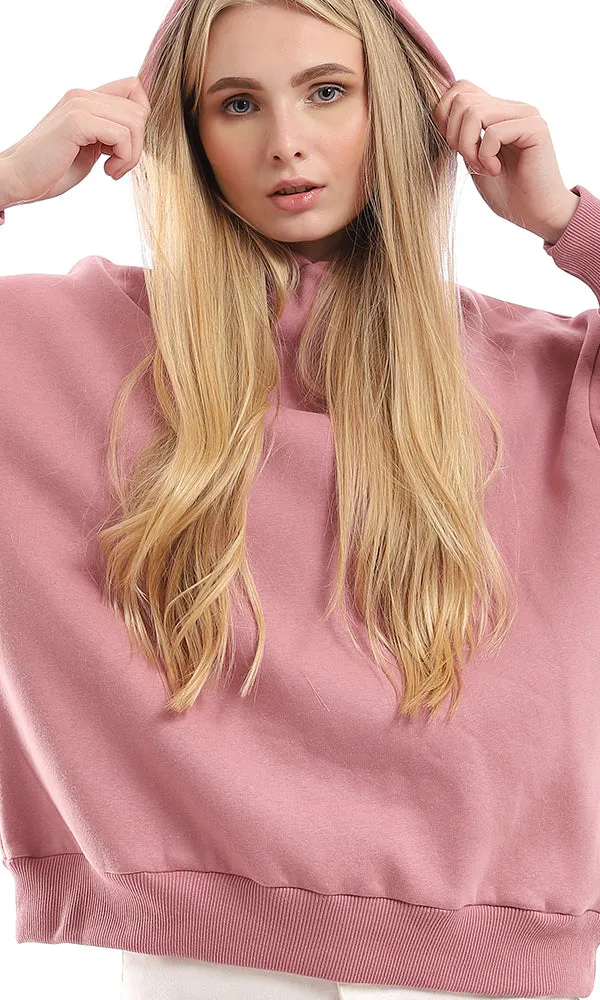 95973 Basic Plain Dusty Rose Slip On Hoodie