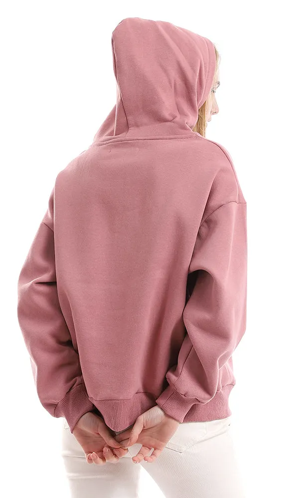 95973 Basic Plain Dusty Rose Slip On Hoodie