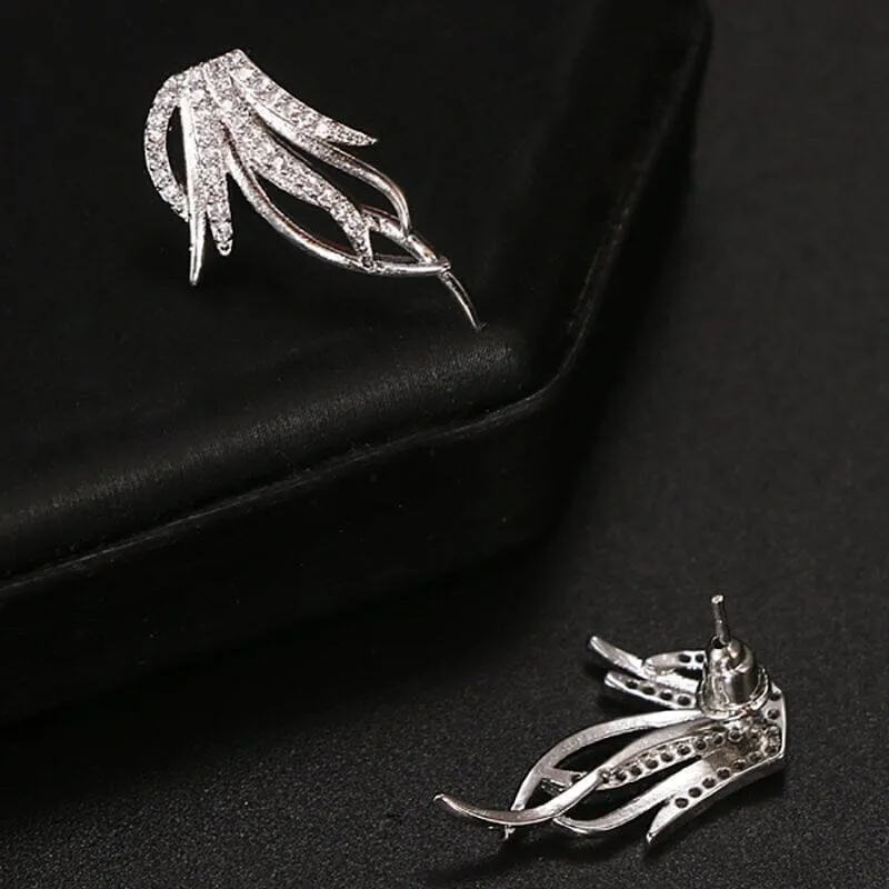 Abstract 14K Gold Crystal Studs, Diamond CZ Crystal Studded Earrings, Wedding Bridal Bridesmaid Fashion Studs, Minimalist Earrings