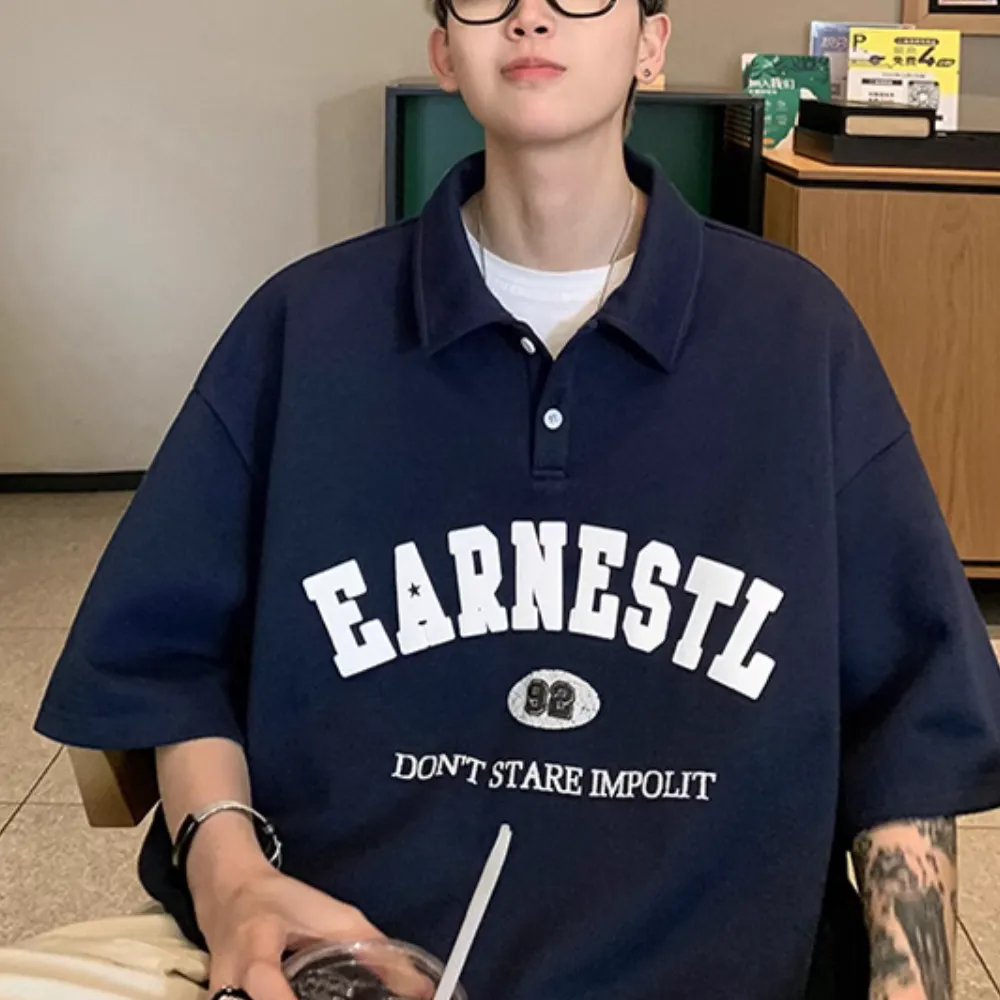 All-Match Letter Polo Shirt