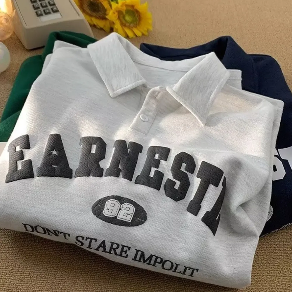 All-Match Letter Polo Shirt