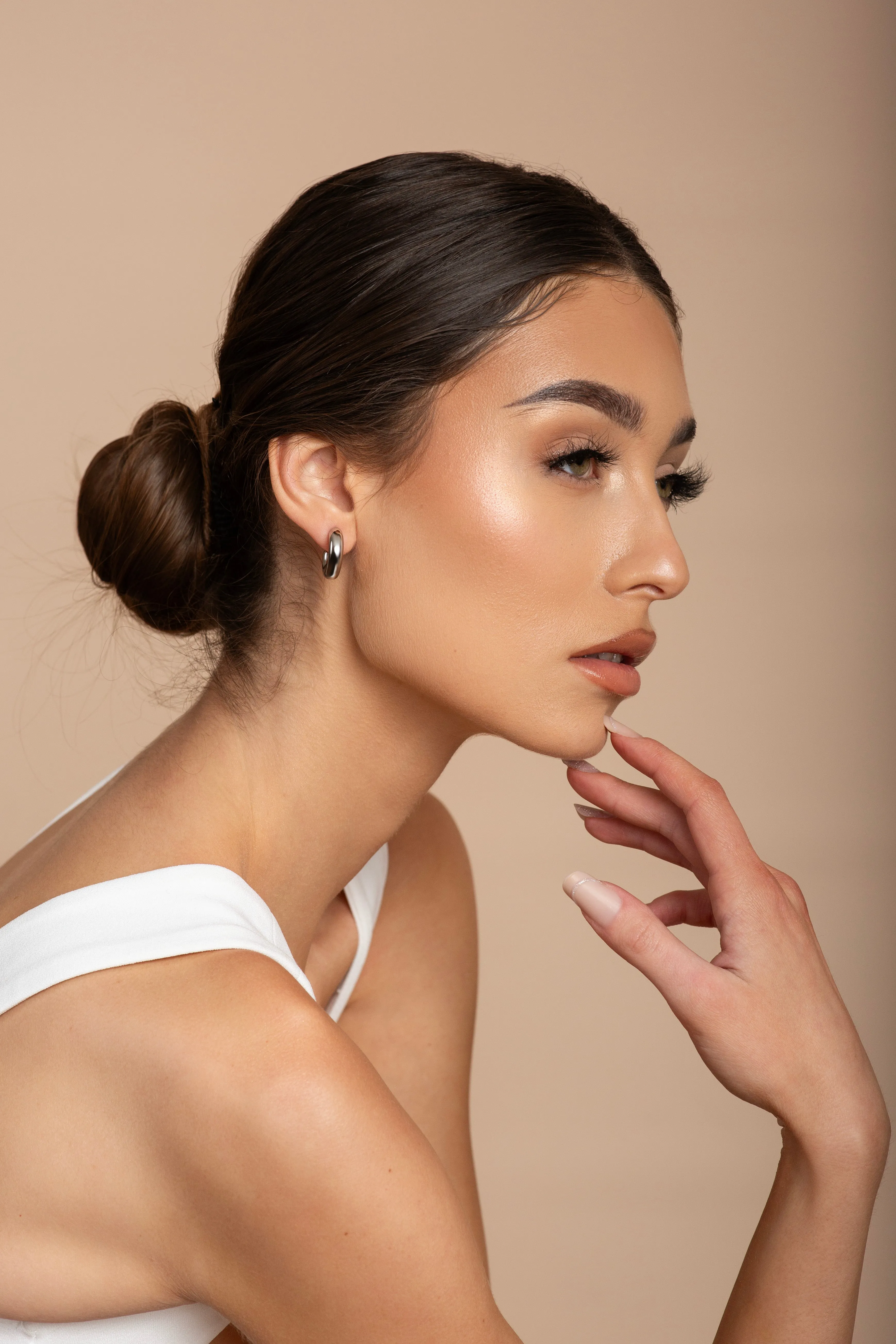 Aria Silver Hoops
