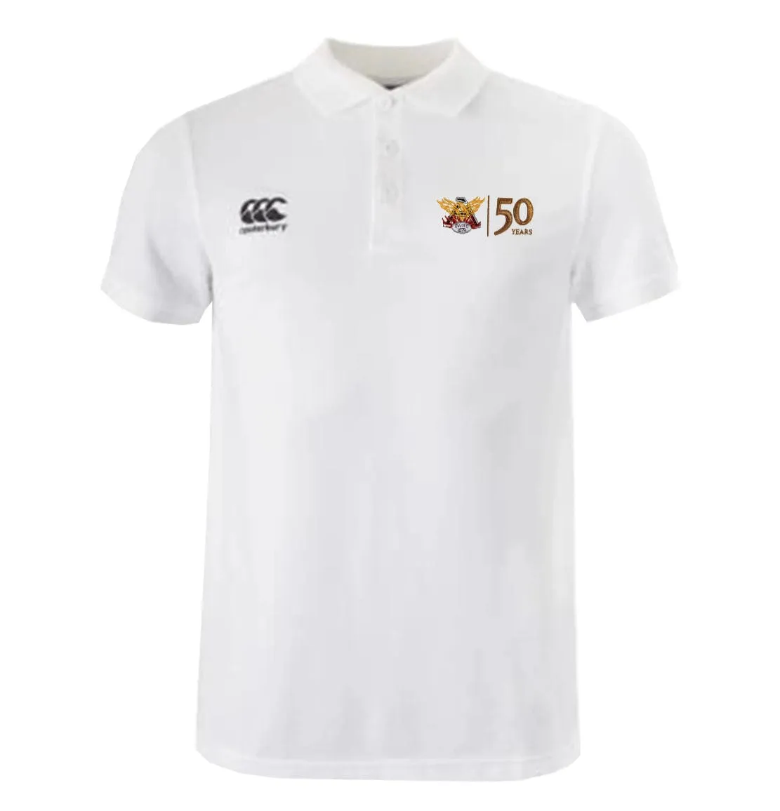 Atlanta Old White Rugby 50 Year Waimak Polo by Canterbury