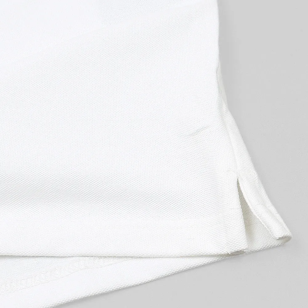 Balmain White Zipper Polo Shirt