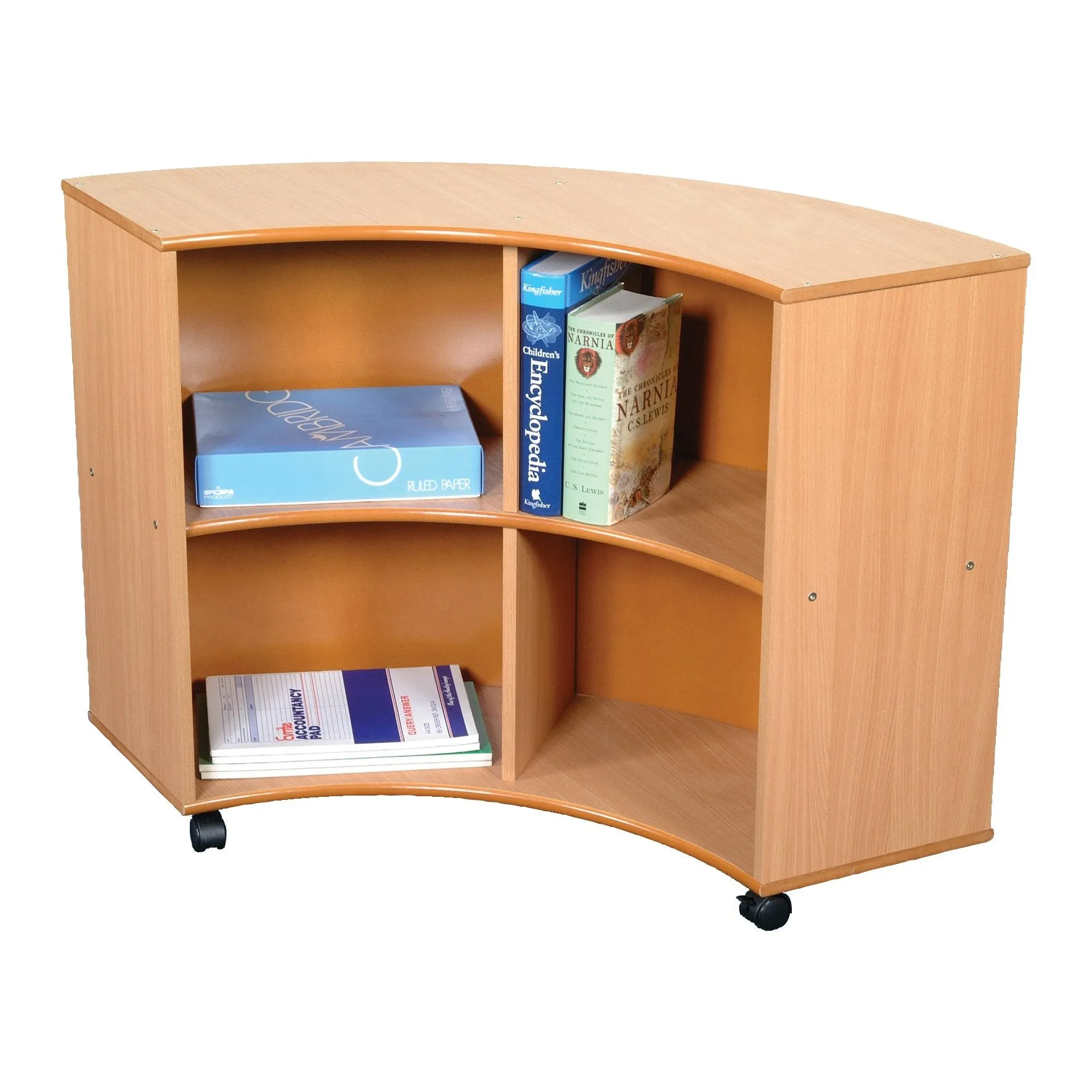Beech Quarter Rounds Storage Unit - Curve Out