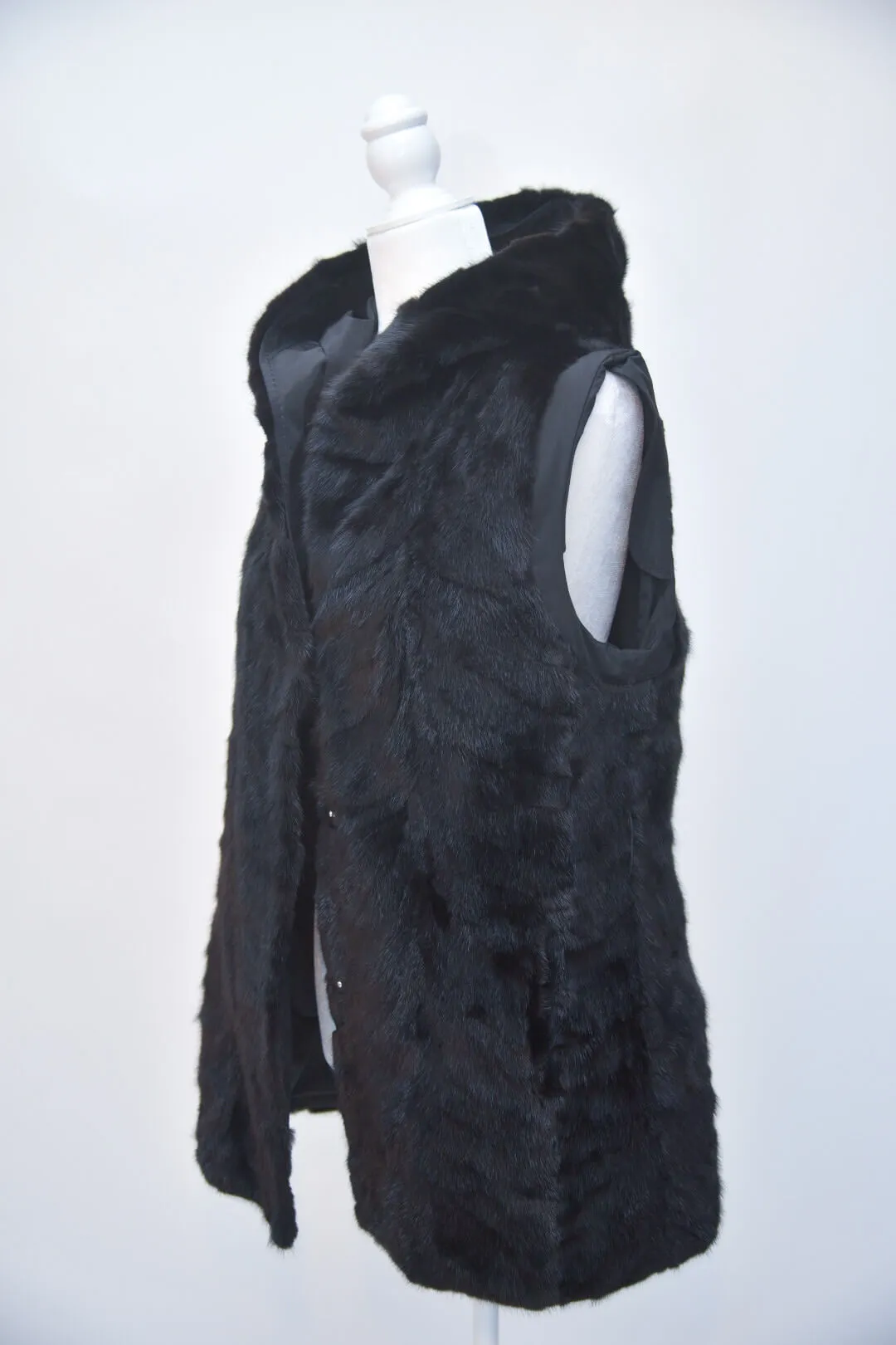 Belle Fare Fox Fur/Nylon Reversible Vest