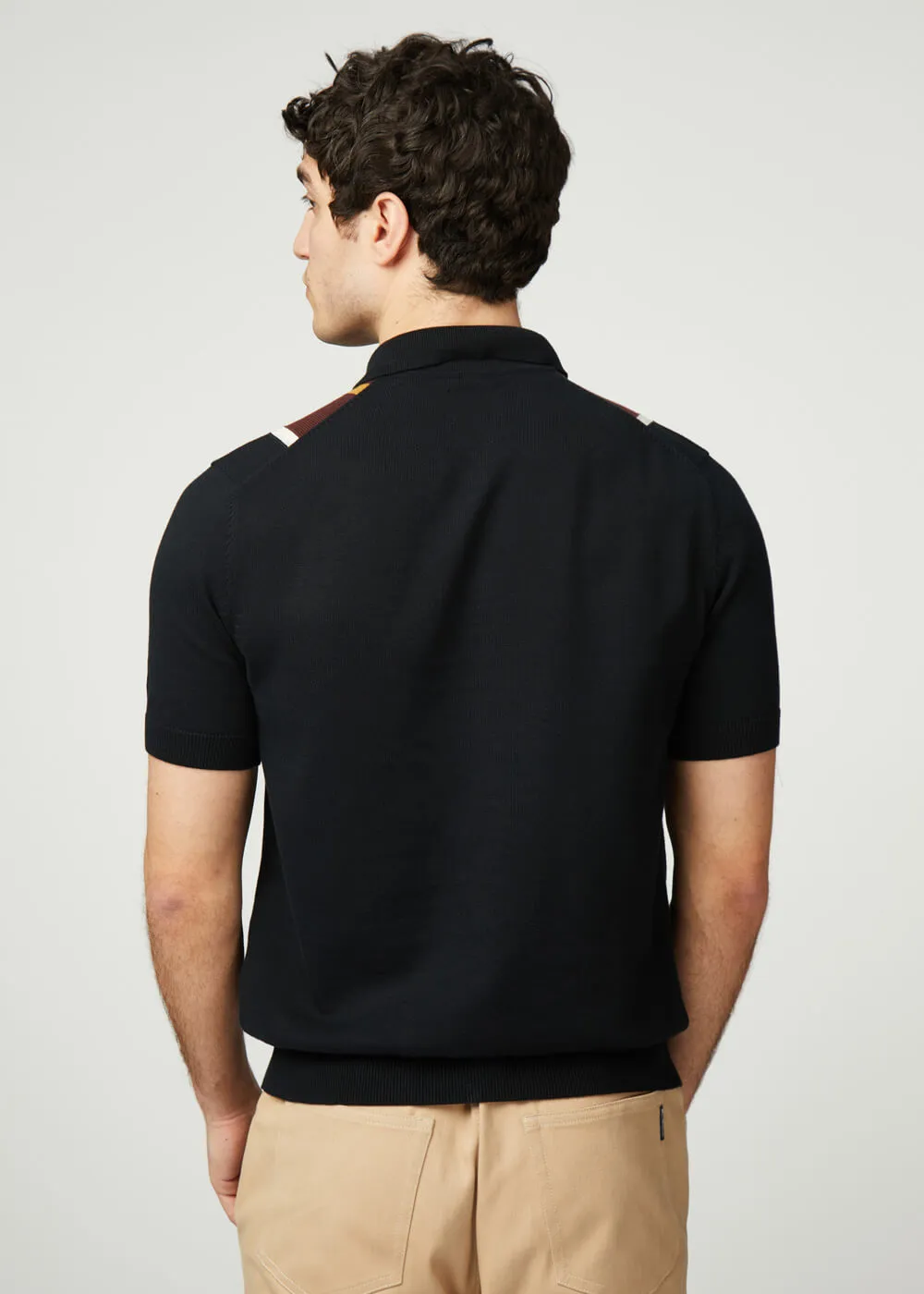 Ben Sherman Vertical Stripe Polo Black