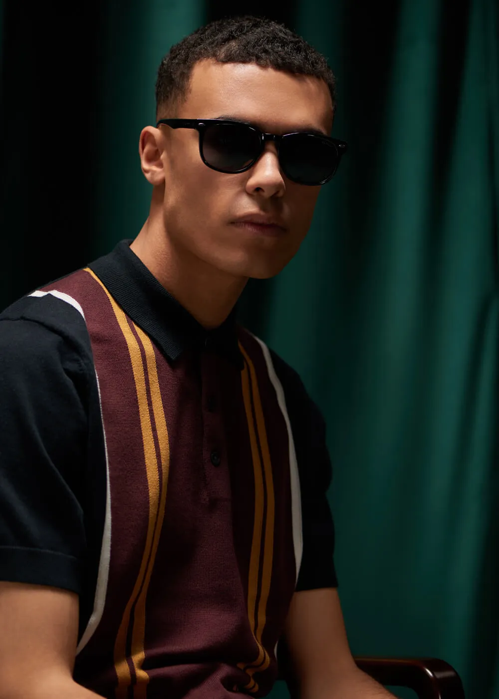 Ben Sherman Vertical Stripe Polo Black