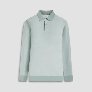 Bird's Eye Jacquard Polo Sweater