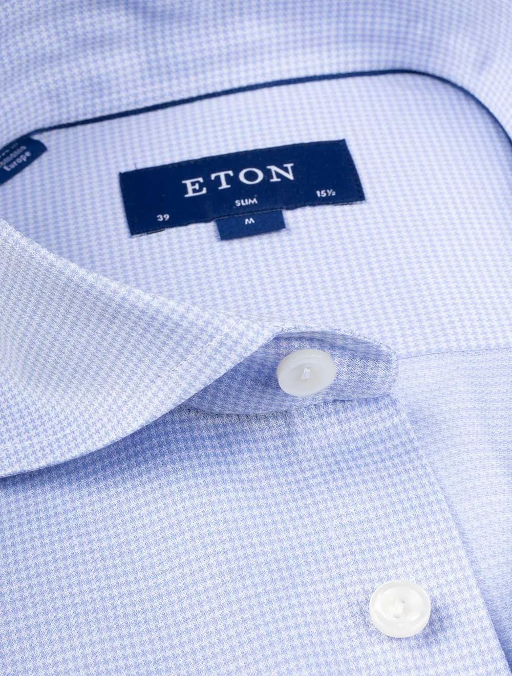 Blue Houndstooth Slim Fit Shirt