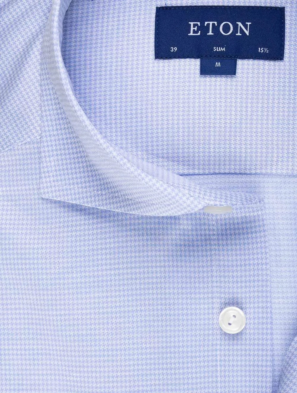 Blue Houndstooth Slim Fit Shirt