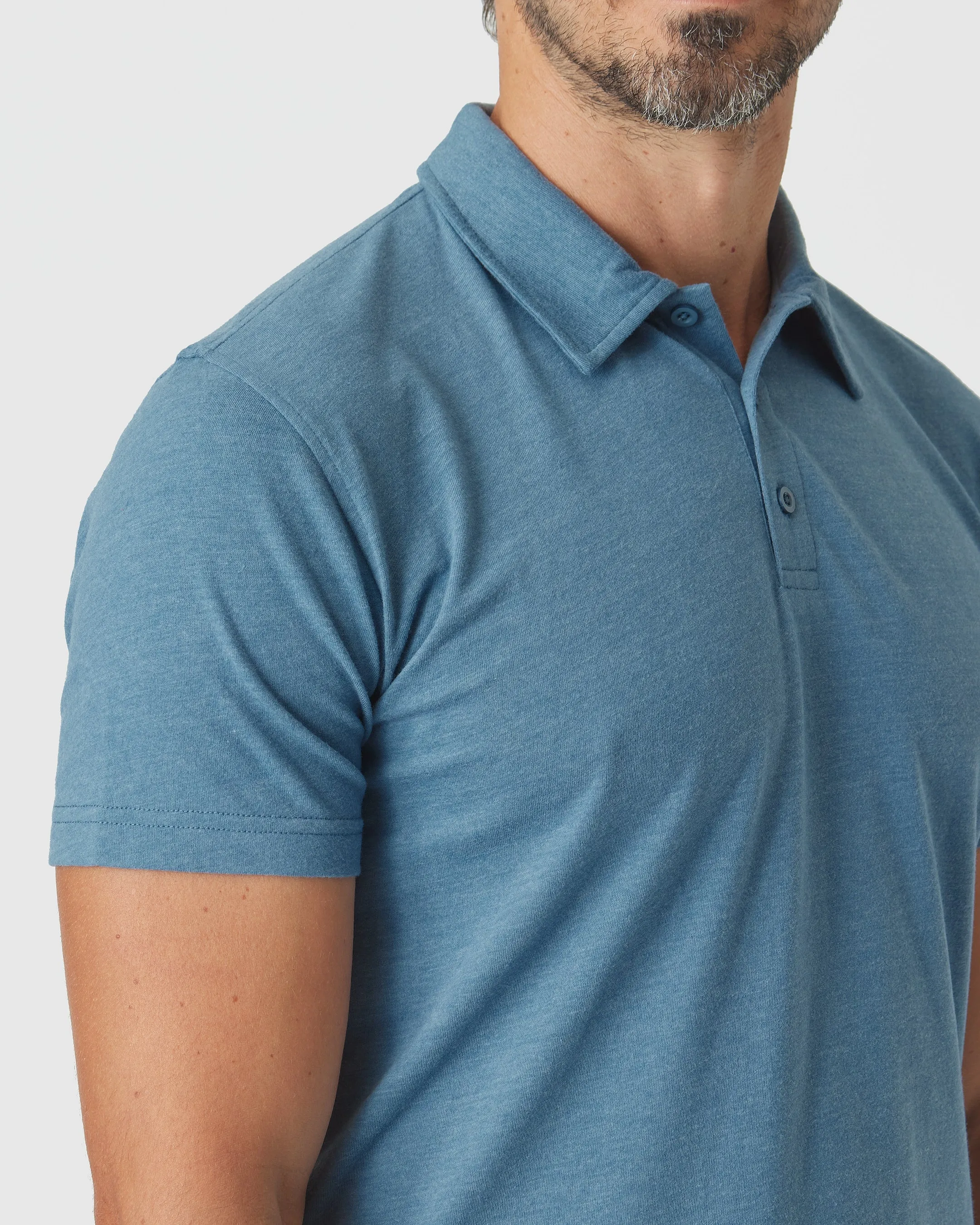 Blue Lake Heather Short Sleeve Polo