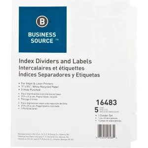 Business Source 3-Hole Punched Laser Index Tabs
