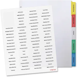 Business Source Index Dividers and Labels