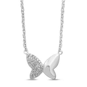 Butterfly Necklace with 0.12ct of Diamonds in Sterling Silver