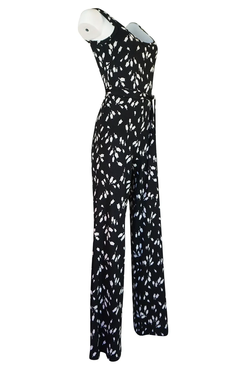 c.1976 Diane Von Furstenberg Black & White Jumpsuit & Jacket Set
