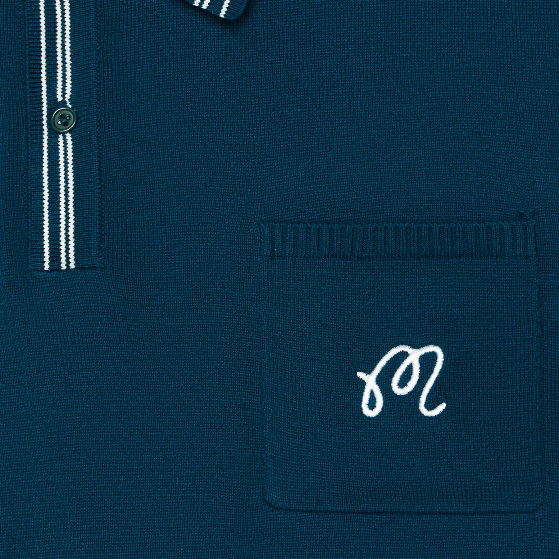 Campania Knit Polo Azurra