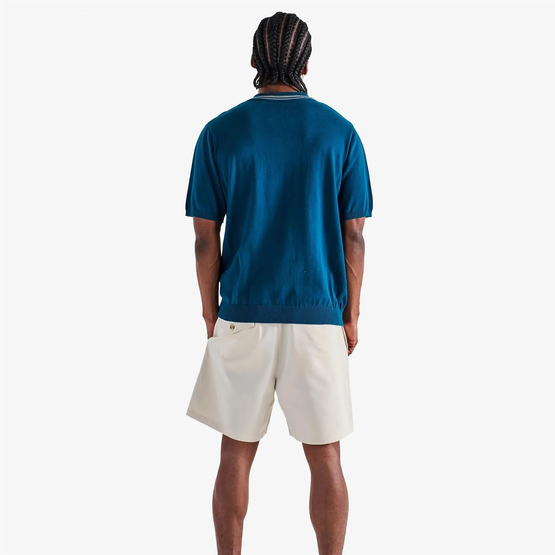 Campania Knit Polo Azurra