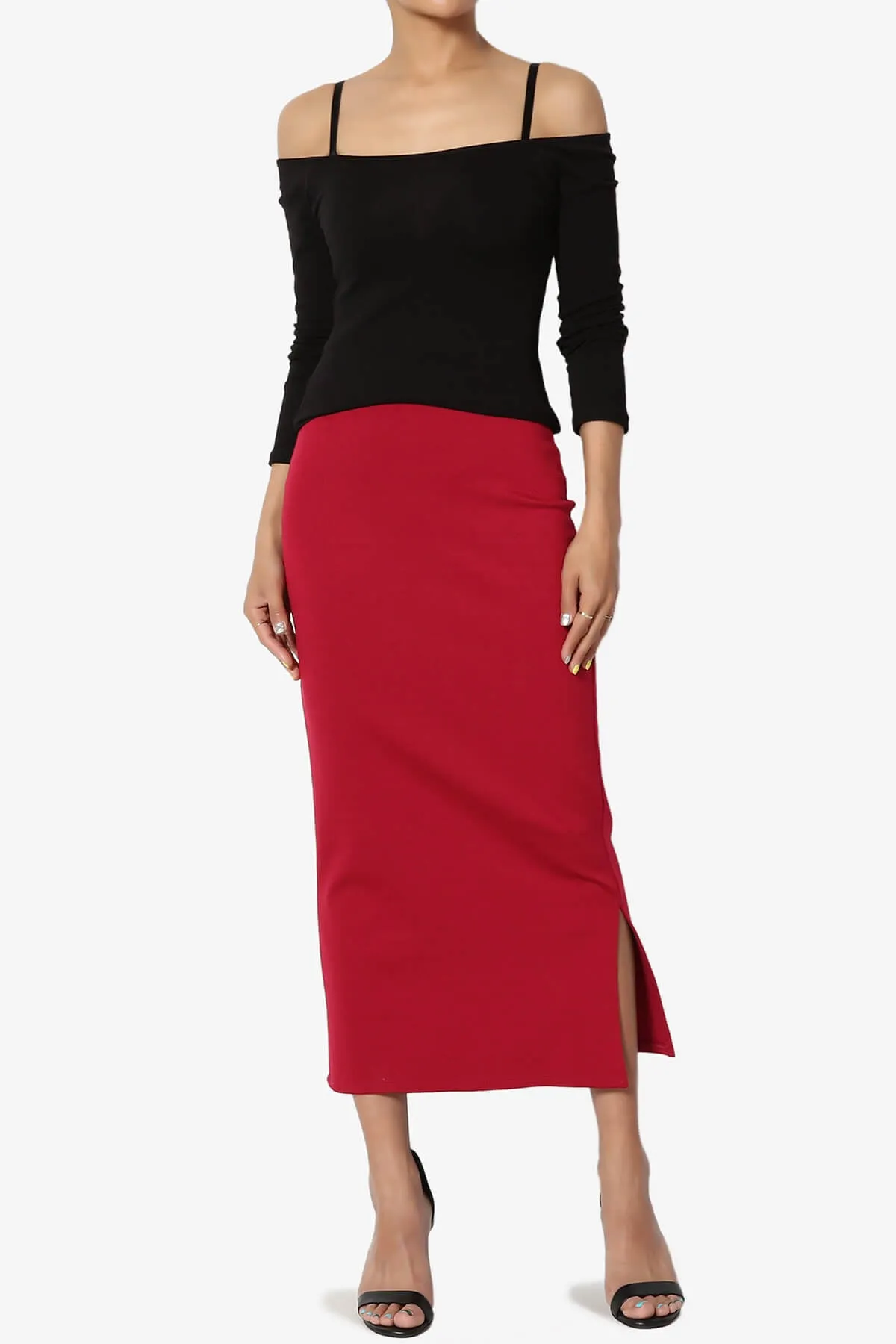 Carleta Mid Calf Pencil Skirt PLUS
