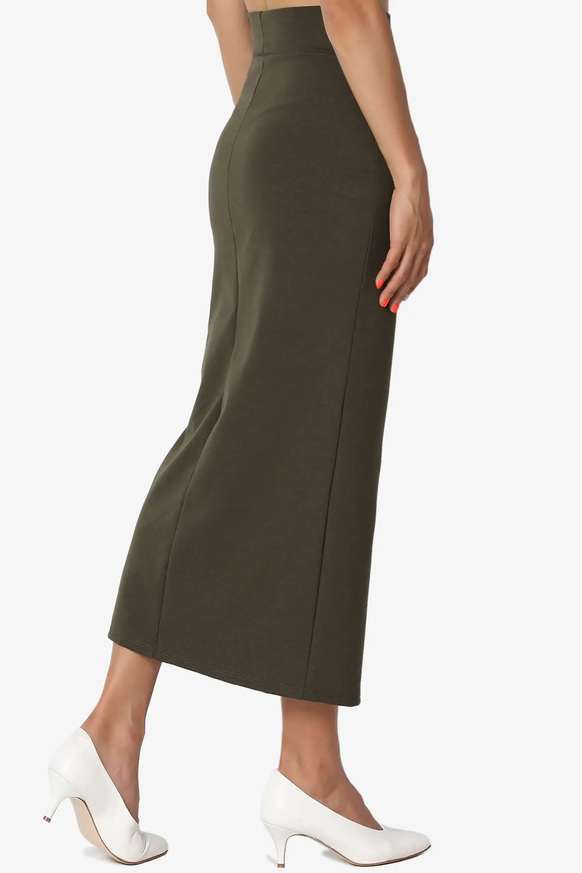 Carleta Mid Calf Pencil Skirt PLUS