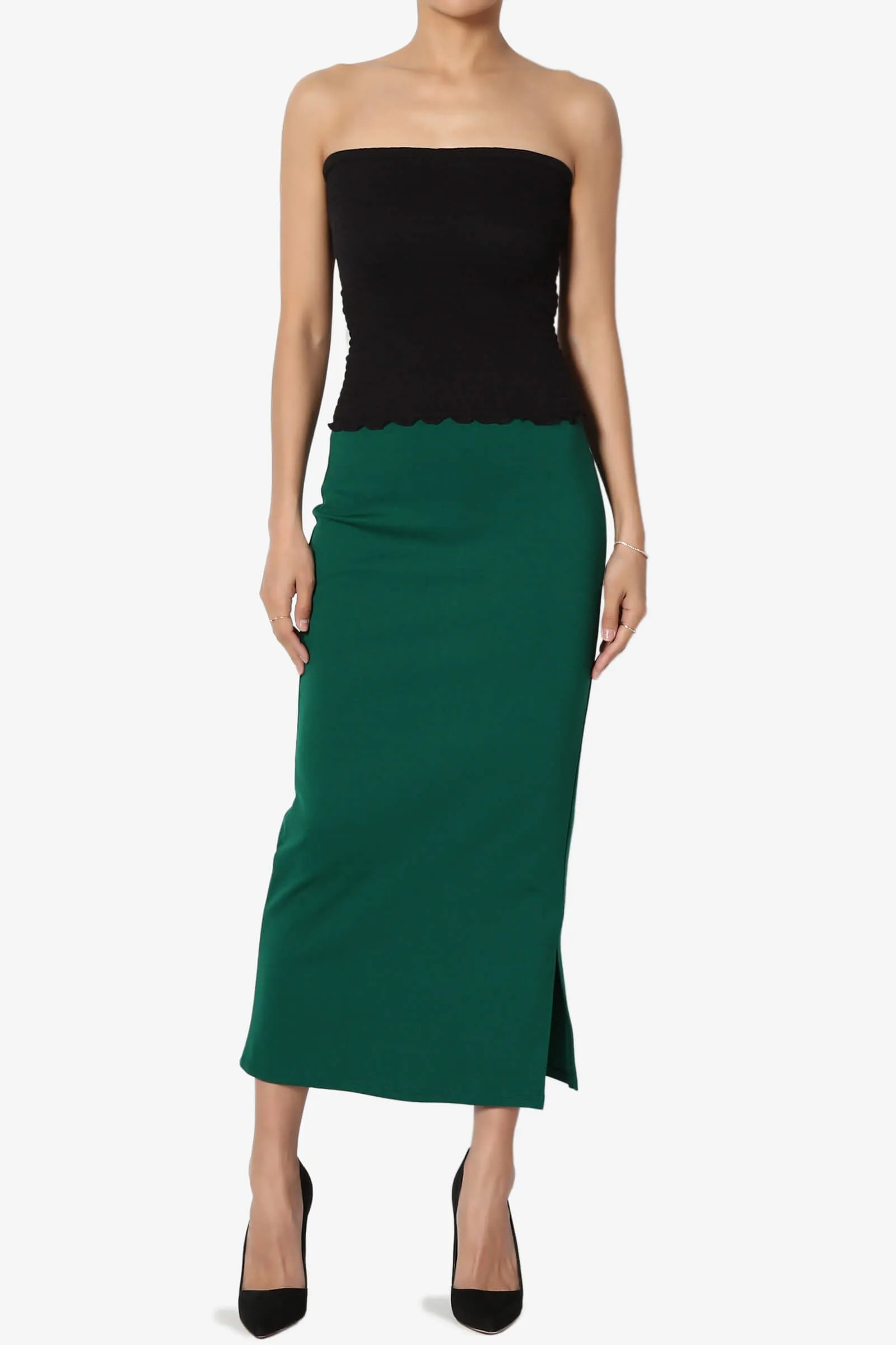 Carleta Mid Calf Pencil Skirt PLUS