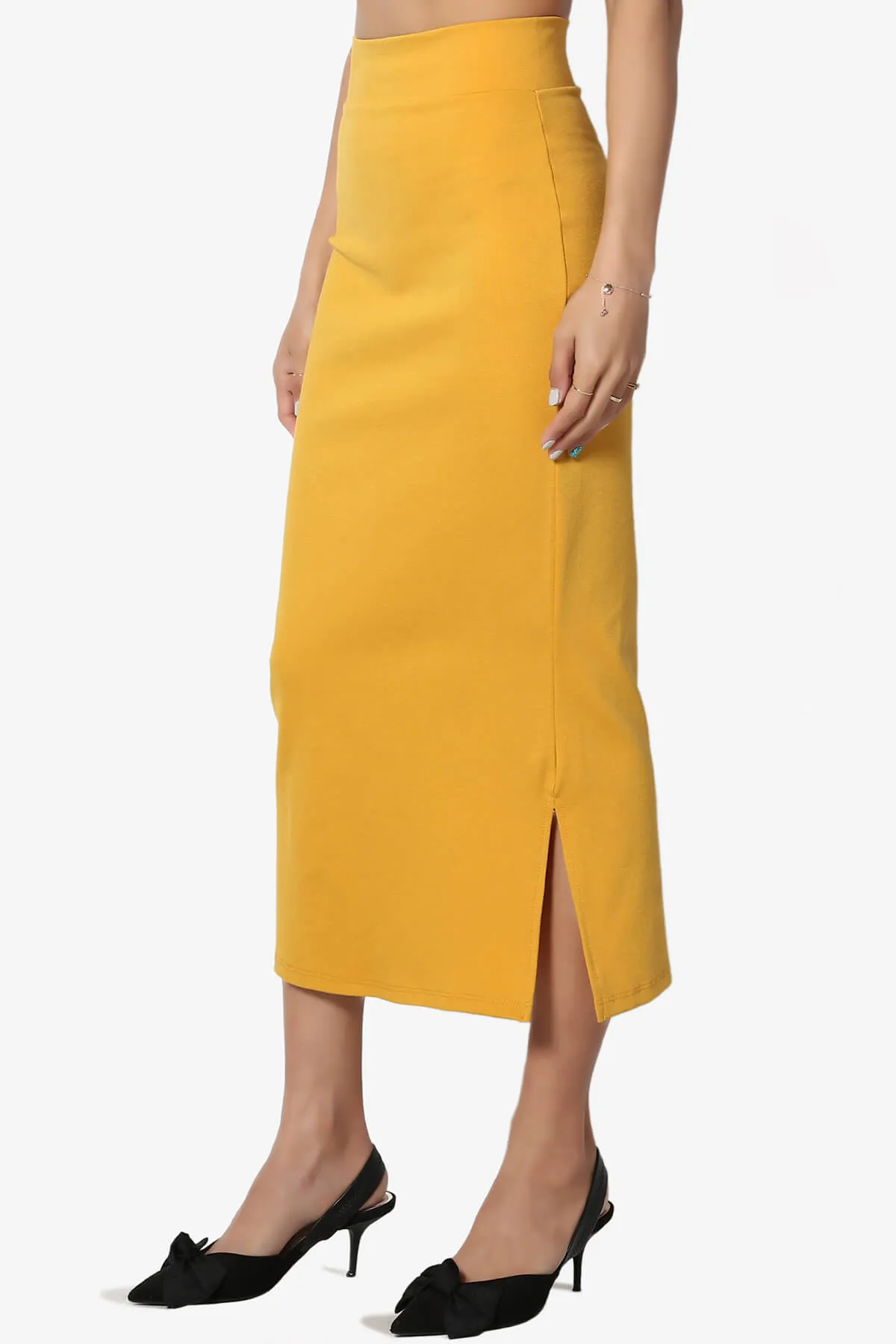 Carleta Mid Calf Pencil Skirt PLUS