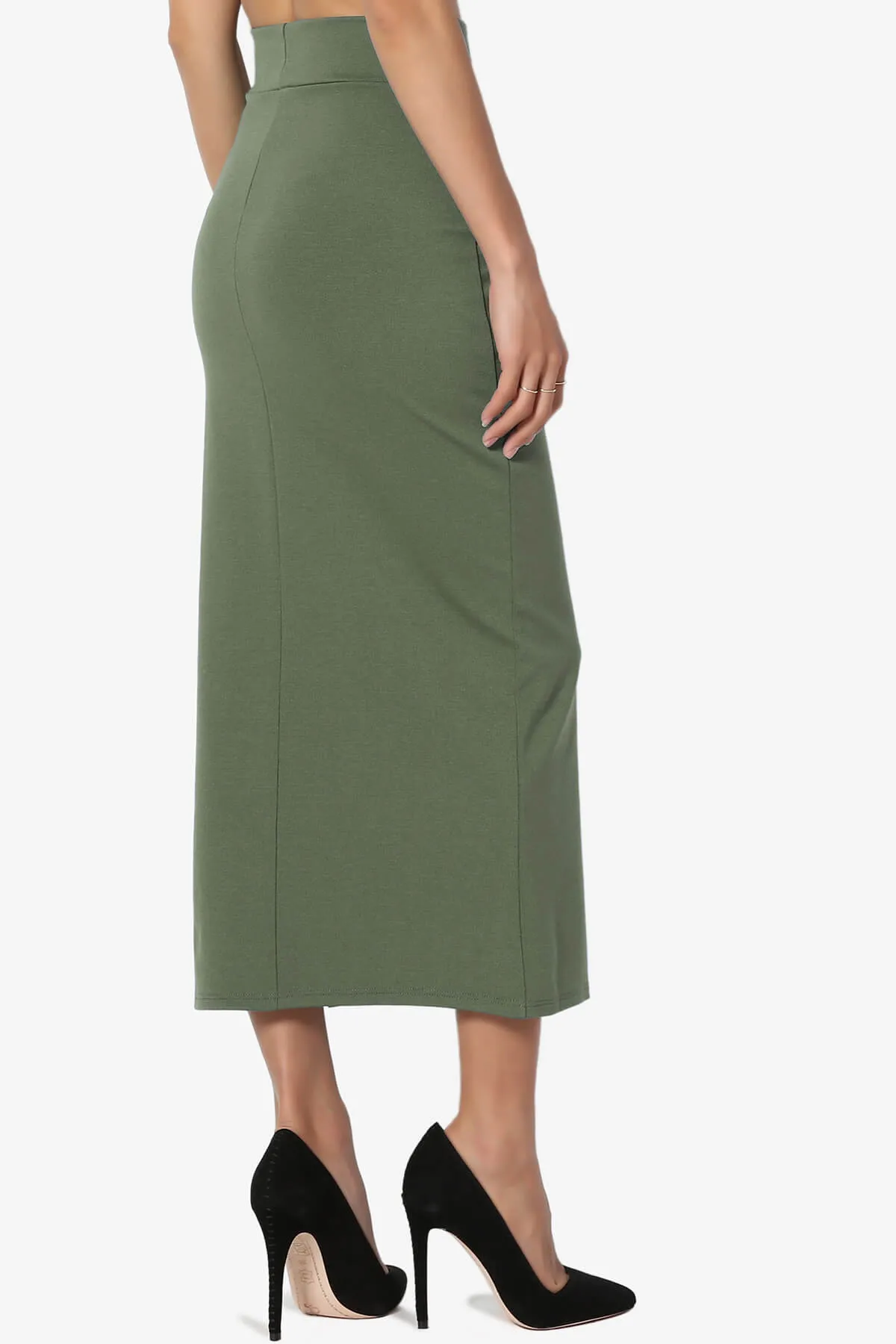 Carleta Mid Calf Pencil Skirt PLUS