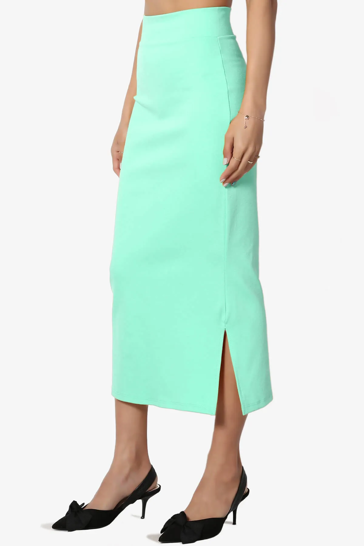 Carleta Mid Calf Pencil Skirt PLUS