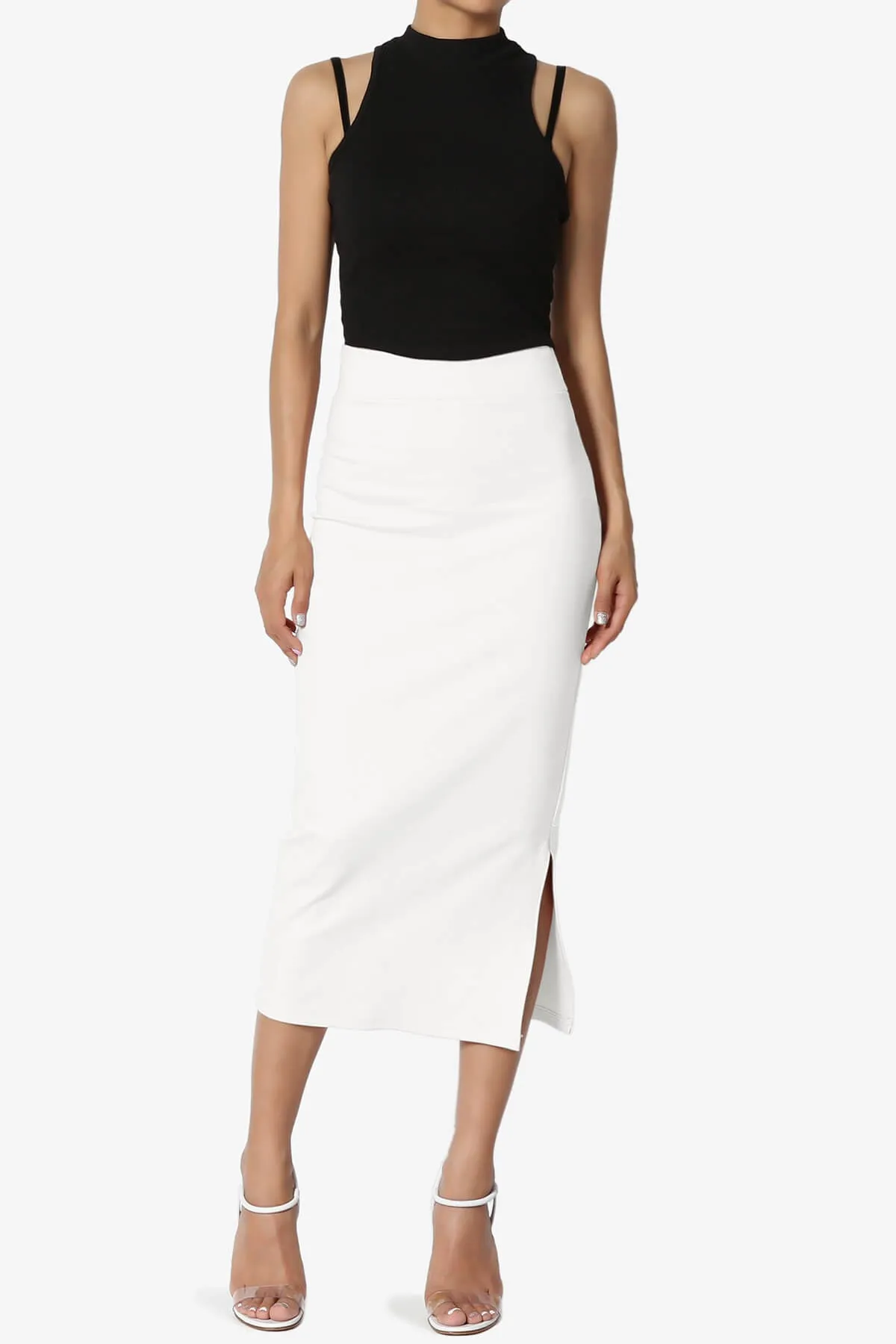 Carleta Mid Calf Pencil Skirt PLUS