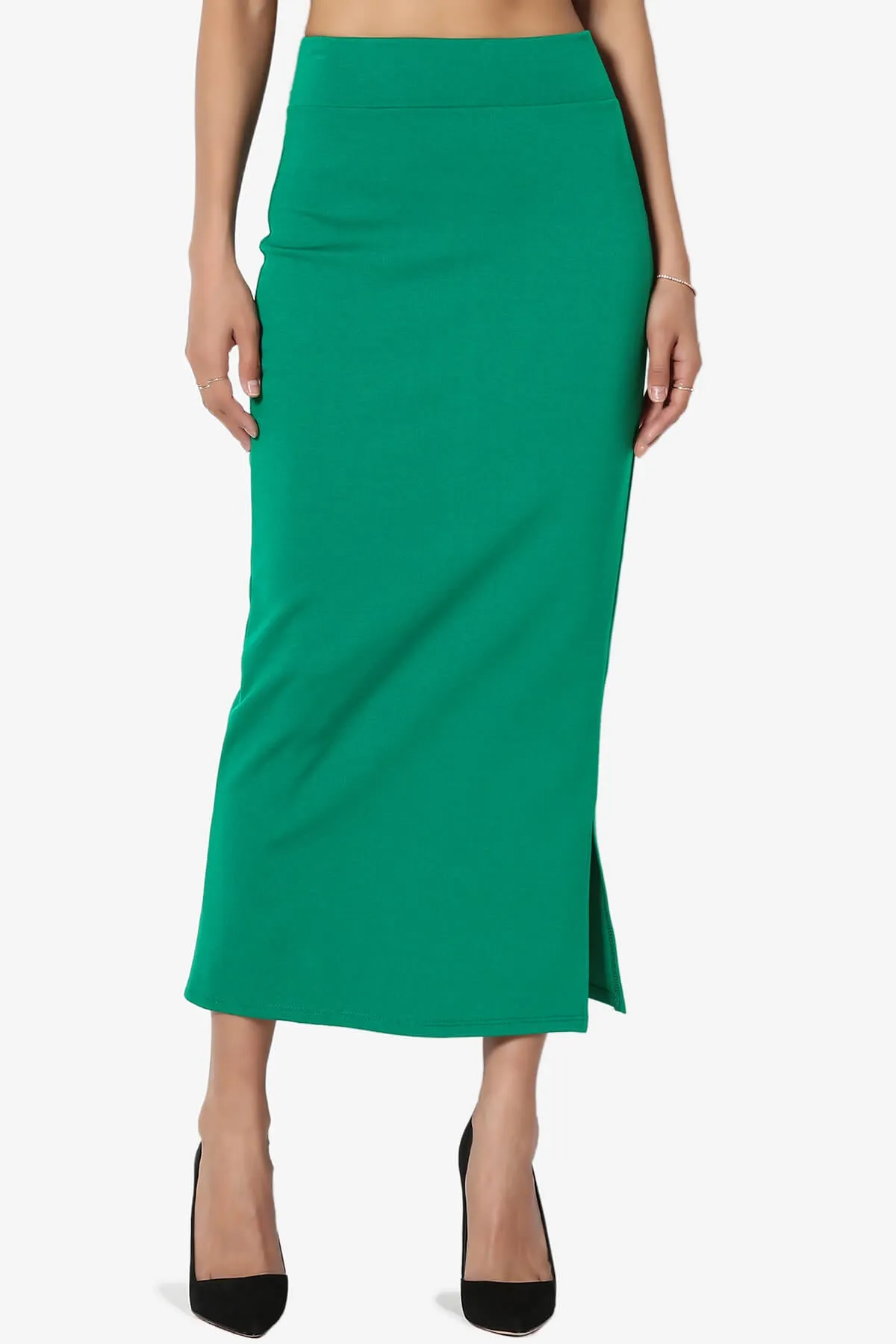 Carleta Mid Calf Pencil Skirt PLUS