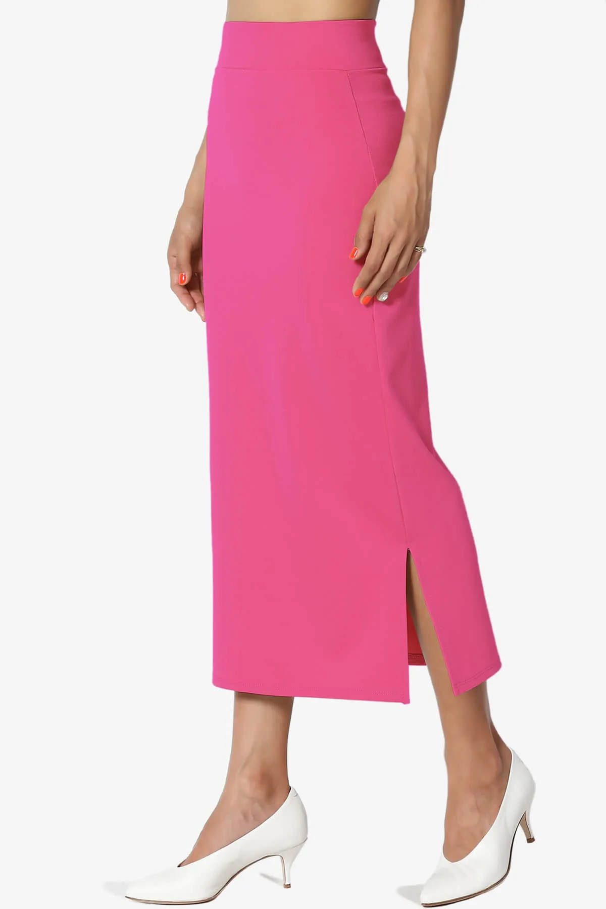 Carleta Mid Calf Pencil Skirt PLUS