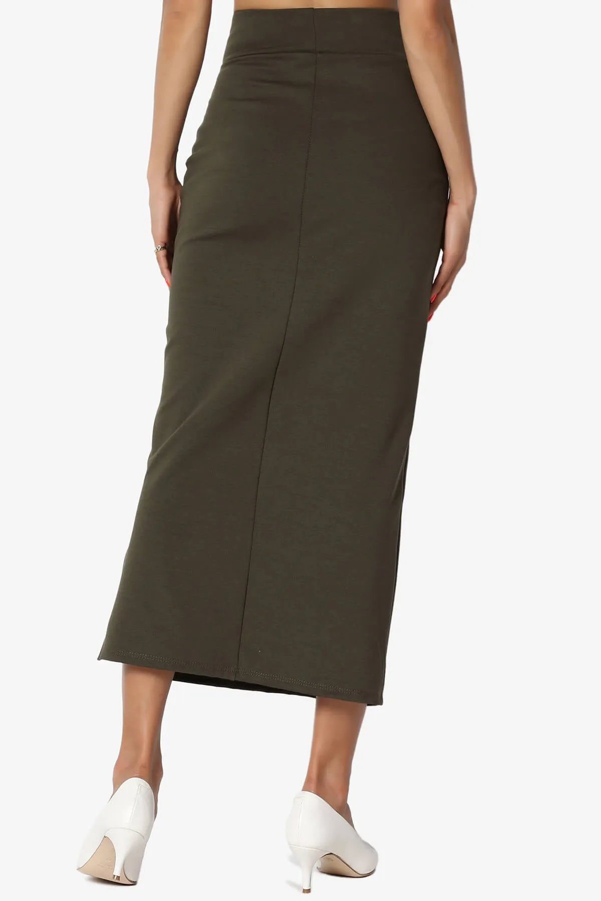 Carleta Mid Calf Pencil Skirt PLUS