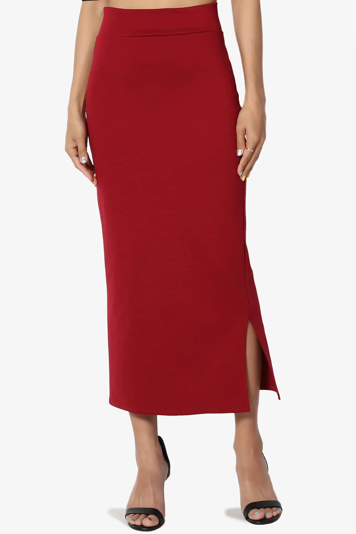 Carleta Mid Calf Pencil Skirt PLUS