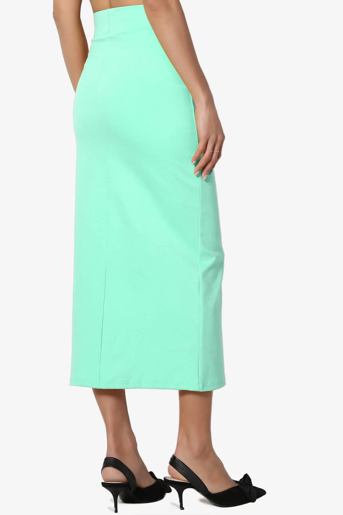 Carleta Mid Calf Pencil Skirt PLUS