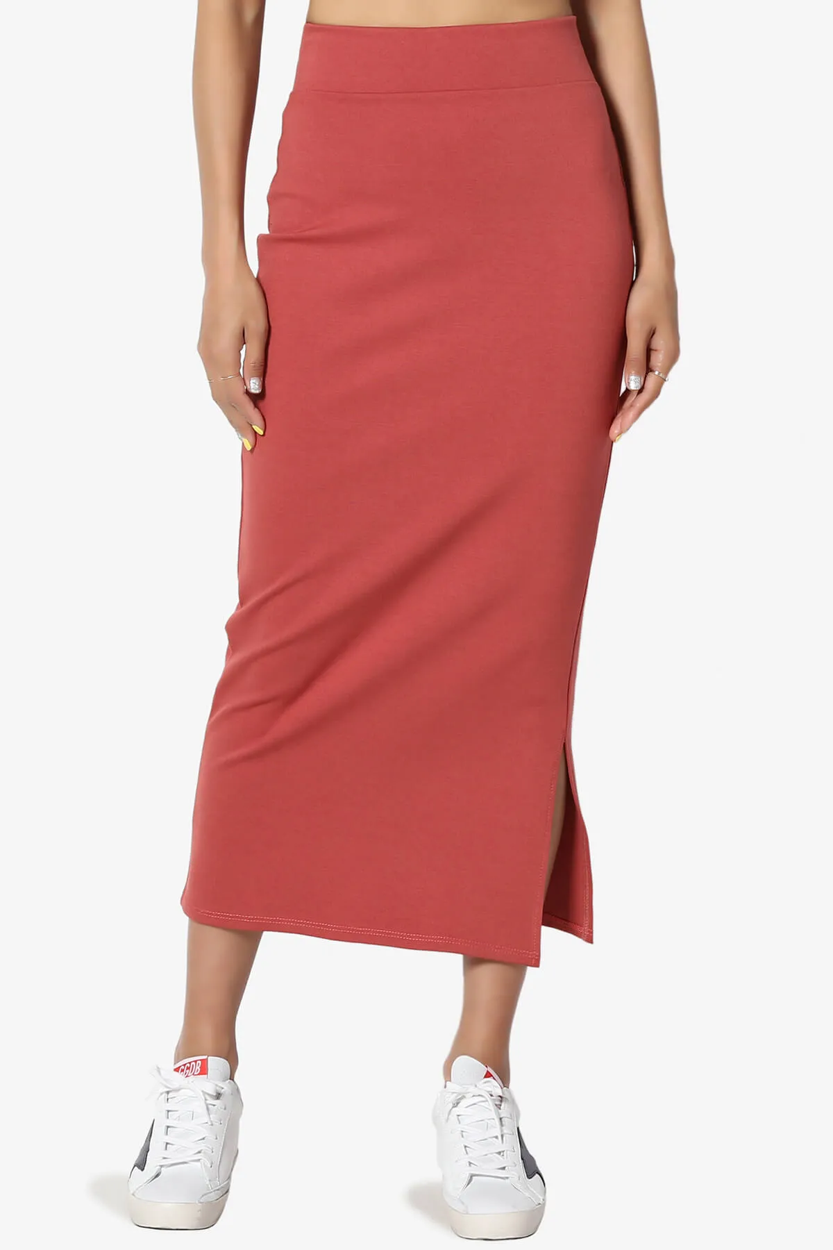 Carleta Mid Calf Pencil Skirt PLUS