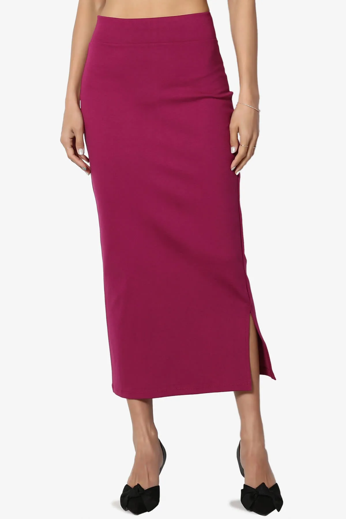 Carleta Mid Calf Pencil Skirt PLUS