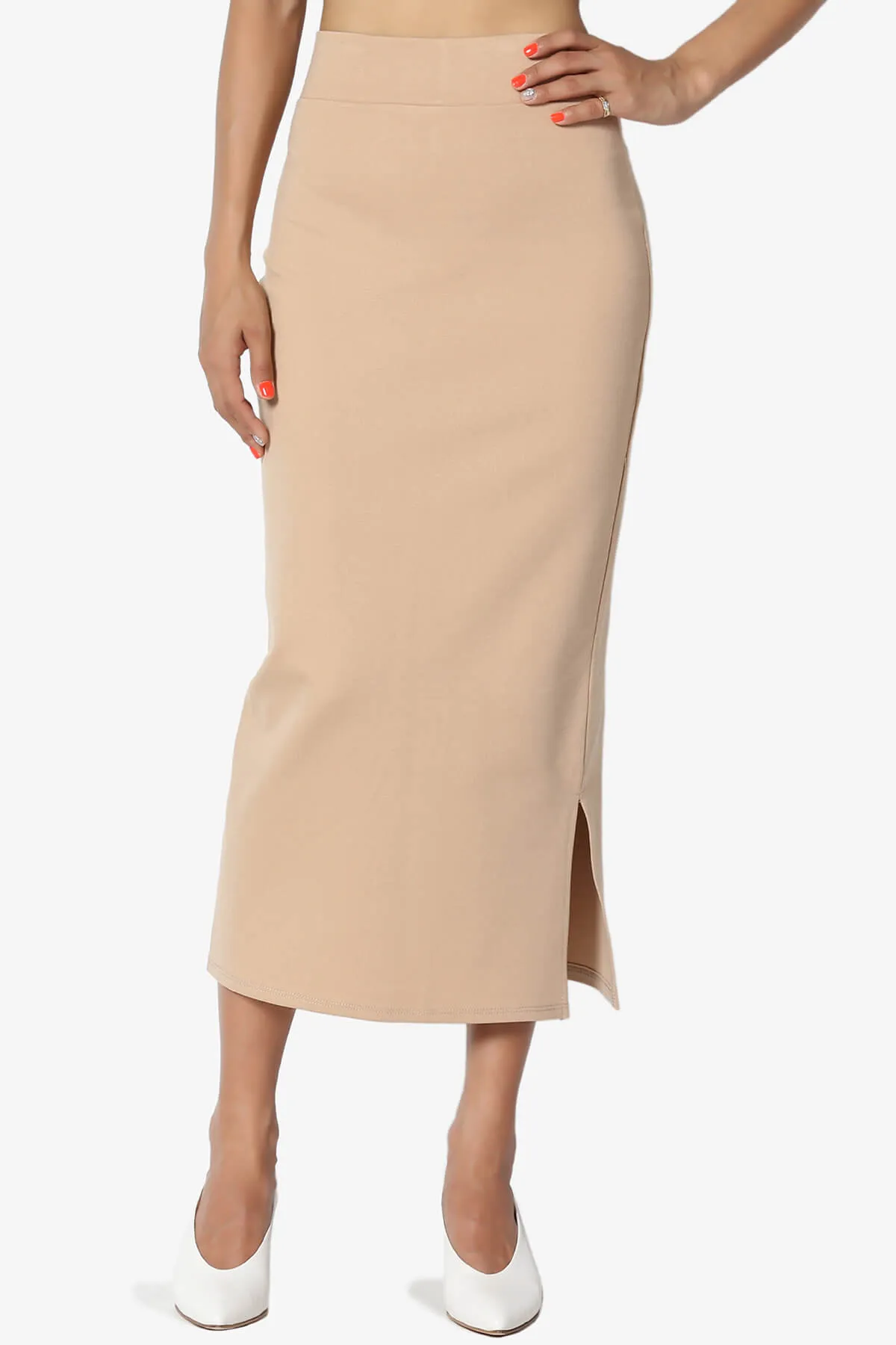 Carleta Mid Calf Pencil Skirt PLUS