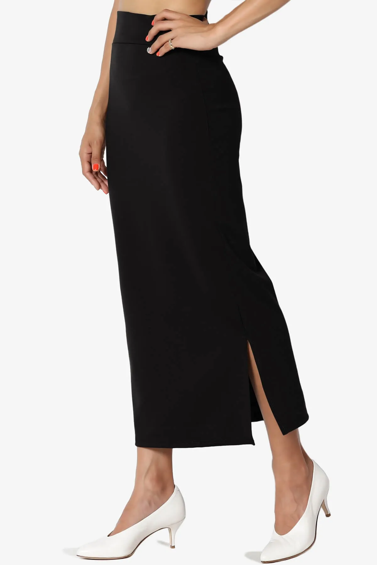 Carleta Mid Calf Pencil Skirt PLUS