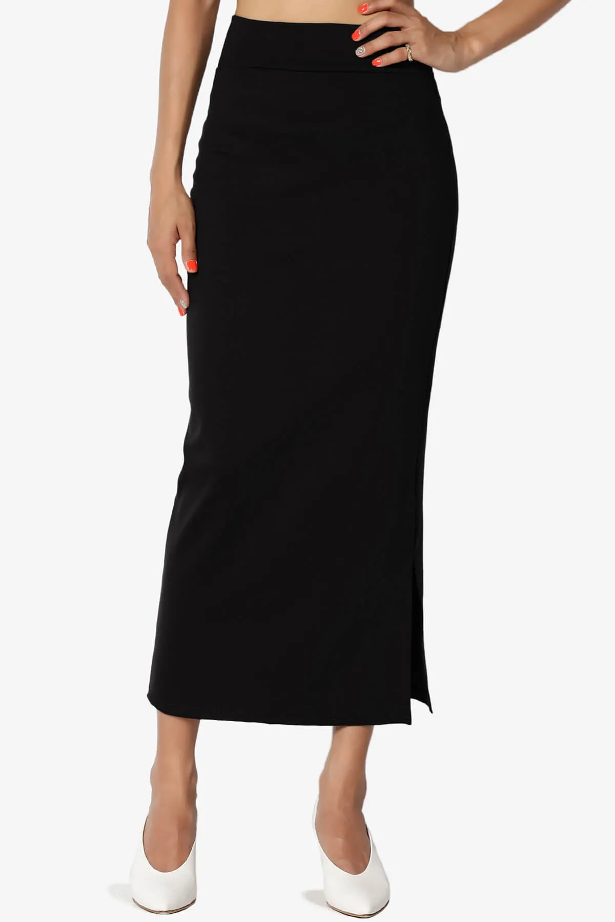 Carleta Mid Calf Pencil Skirt PLUS