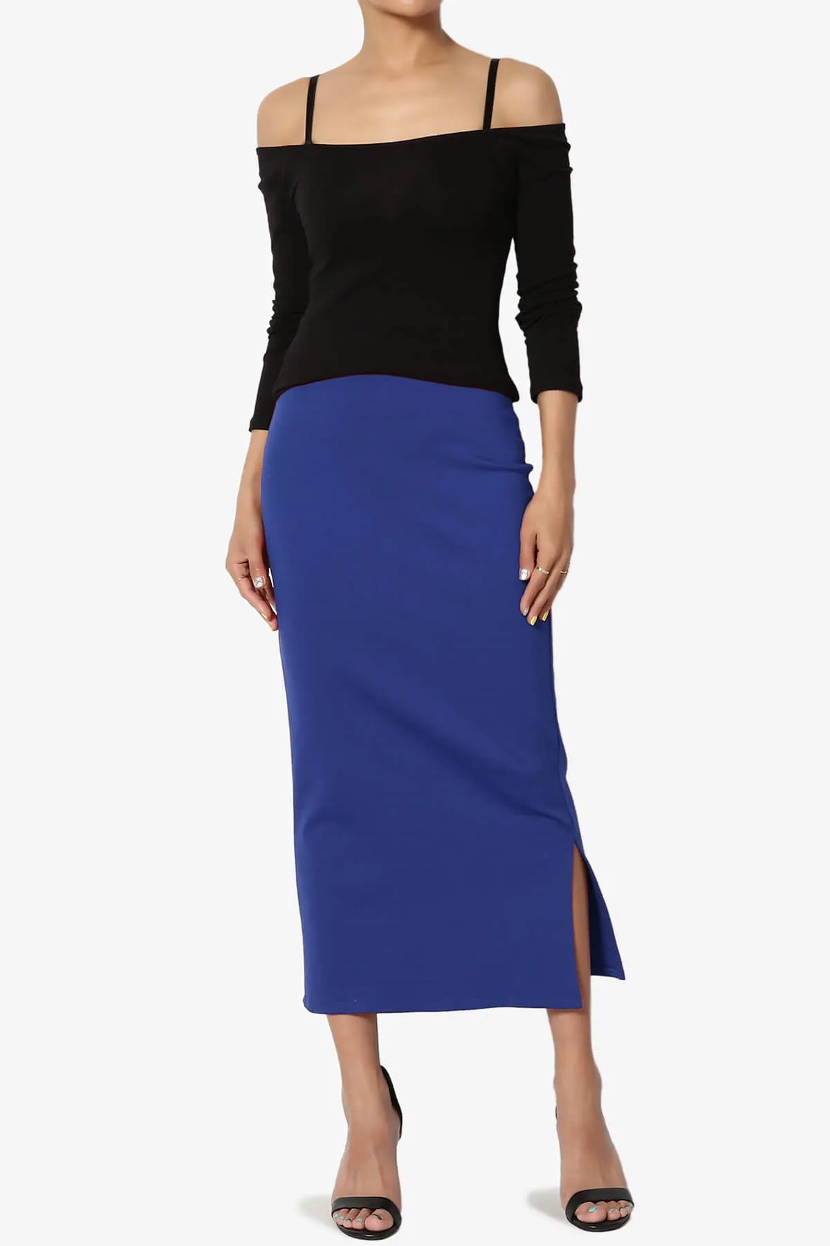 Carleta Mid Calf Pencil Skirt PLUS