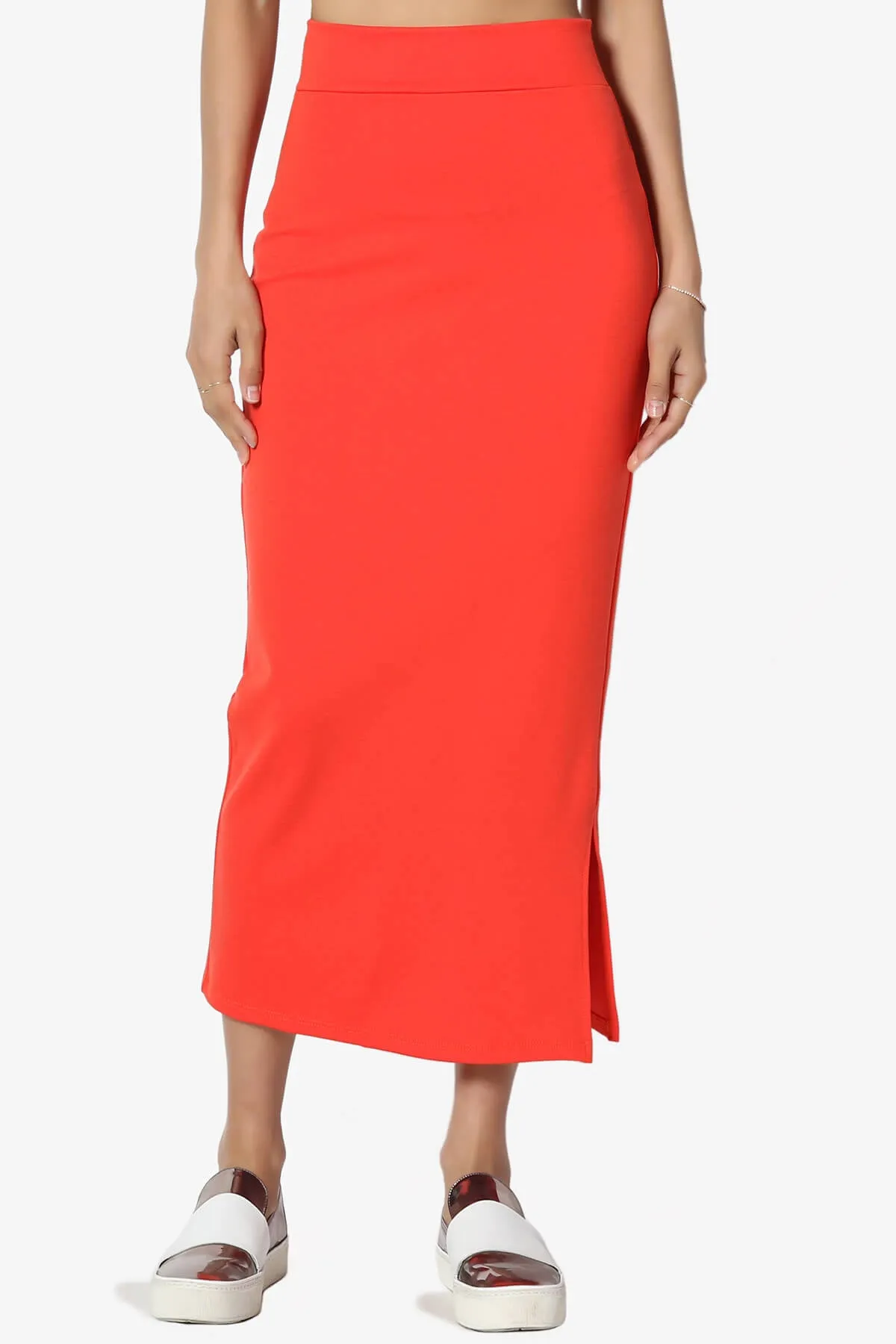 Carleta Mid Calf Pencil Skirt PLUS